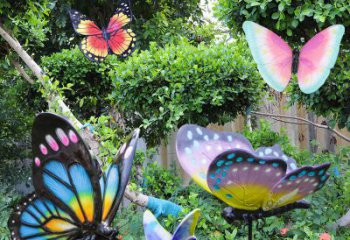 湖州花园玻璃钢仿真蝴蝶雕塑