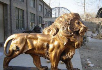 湖州黄铜精美西洋狮子铜雕