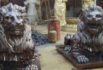 湖州汇丰铜狮子雕塑，令人叹为观止