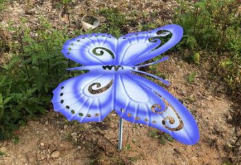 湖州蓝紫色不锈钢蝴蝶雕塑