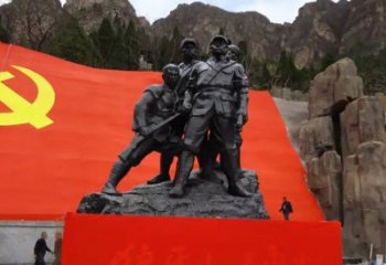 湖州狼牙山五壮士烈士铜雕，永载革命先烈光辉