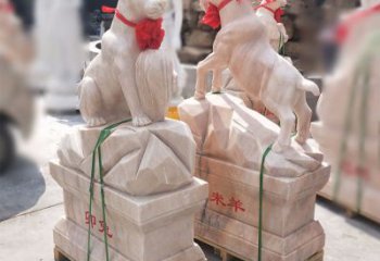 湖州卯兔·晚霞红12生肖石雕兔雕塑