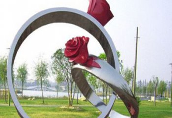 湖州玫瑰戒指不锈钢雕塑