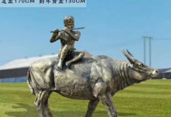 湖州牧童骑牛铜雕——让您的空间更加生动有趣