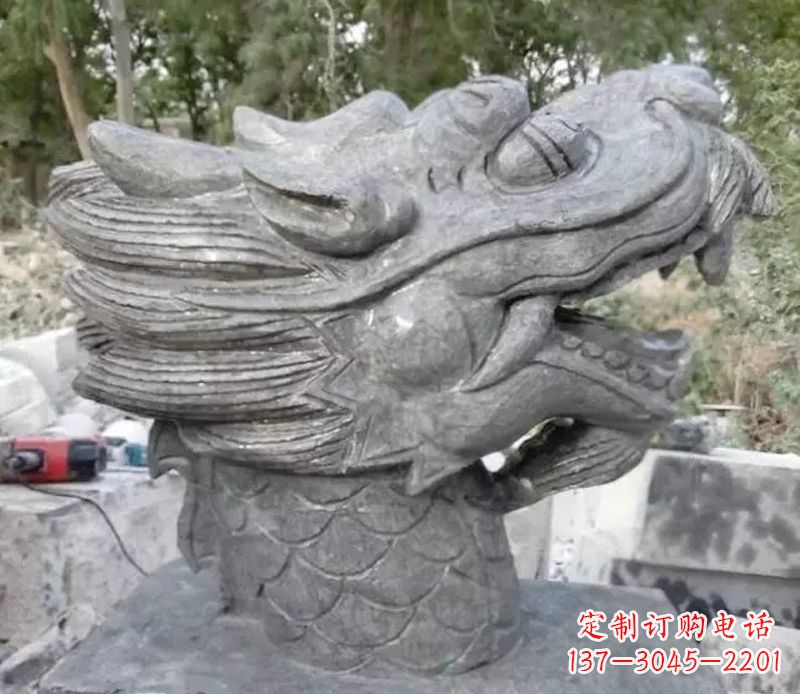 湖州青石龙头雕塑