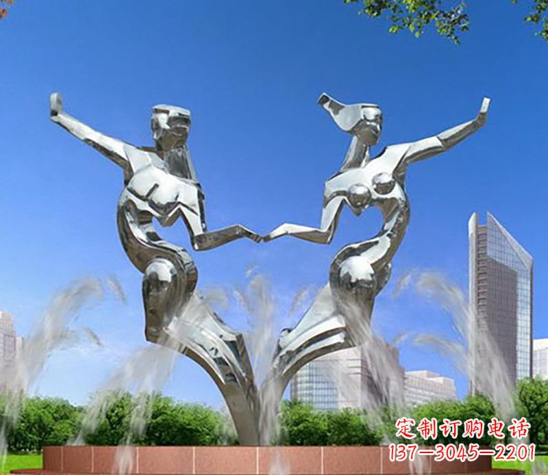 湖州爱情镌刻,不锈钢抽象情侣雕塑