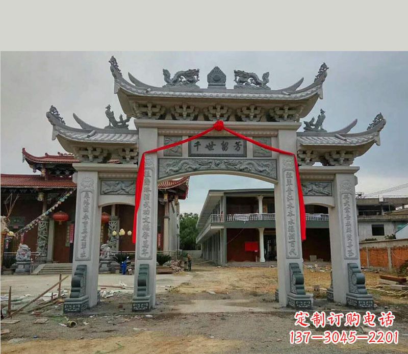 湖州以传统工艺为源的独特牌坊石雕