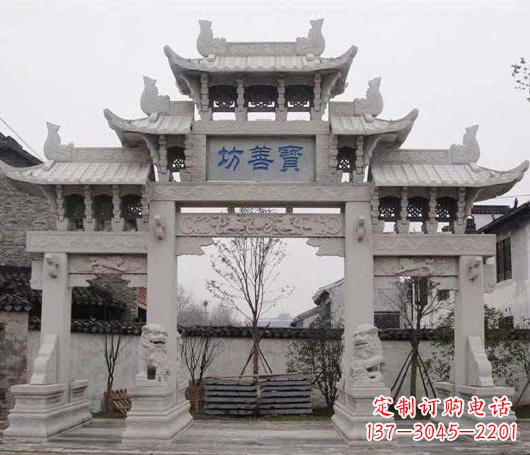 湖州领雕塑:精美石牌坊石雕艺术品