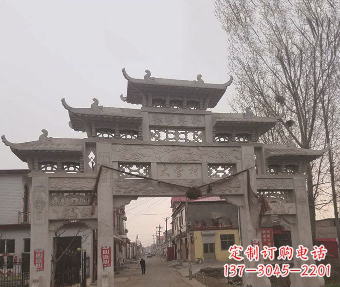 湖州精美牌坊石雕,定制精美属于您的雕塑