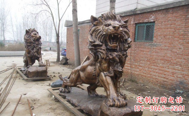 湖州狮子企业动物铜雕
