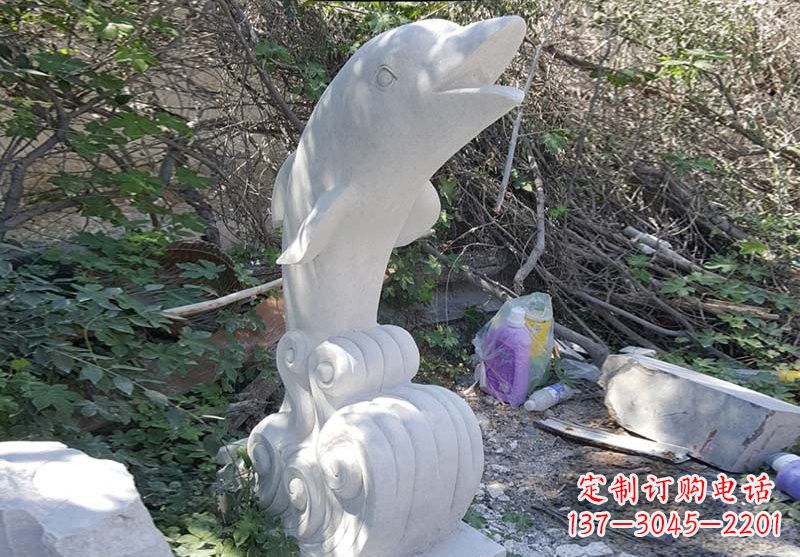 湖州石雕海豚海浪