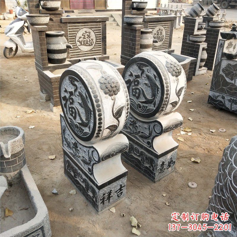 湖州石雕青石门墩雕塑