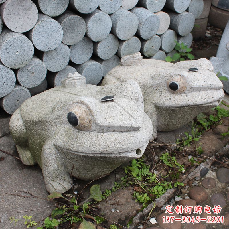 湖州石雕青蛙喷水雕塑