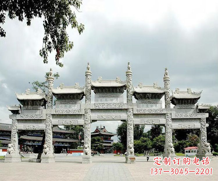 湖州石雕五门牌坊