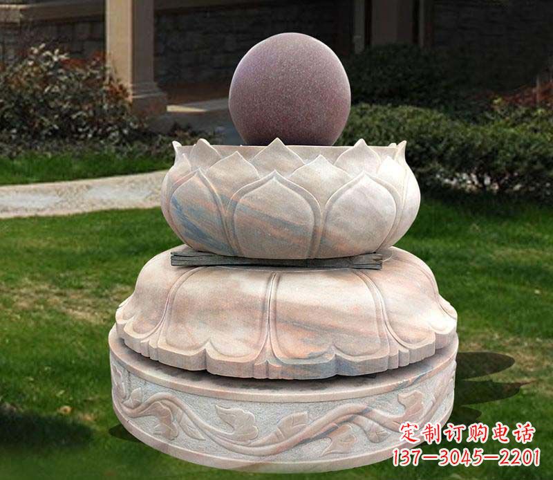 湖州石雕小区风水球雕塑
