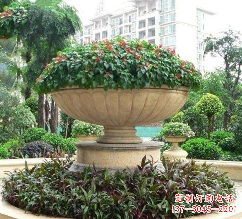 湖州石雕小区花盆