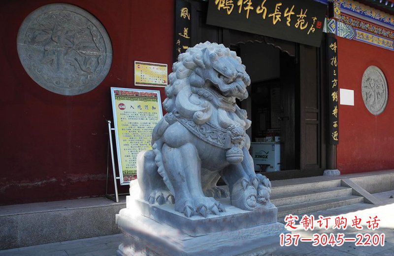 湖州石狮子寺庙门口石雕