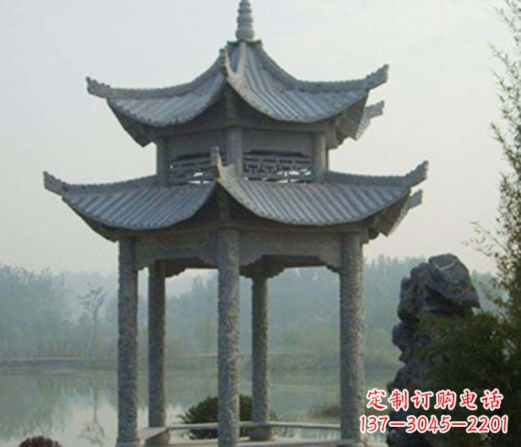 湖州双层仿古凉亭石雕_2