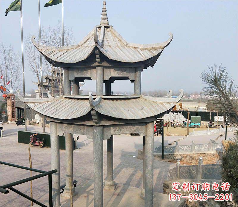 湖州双层户外凉亭石雕