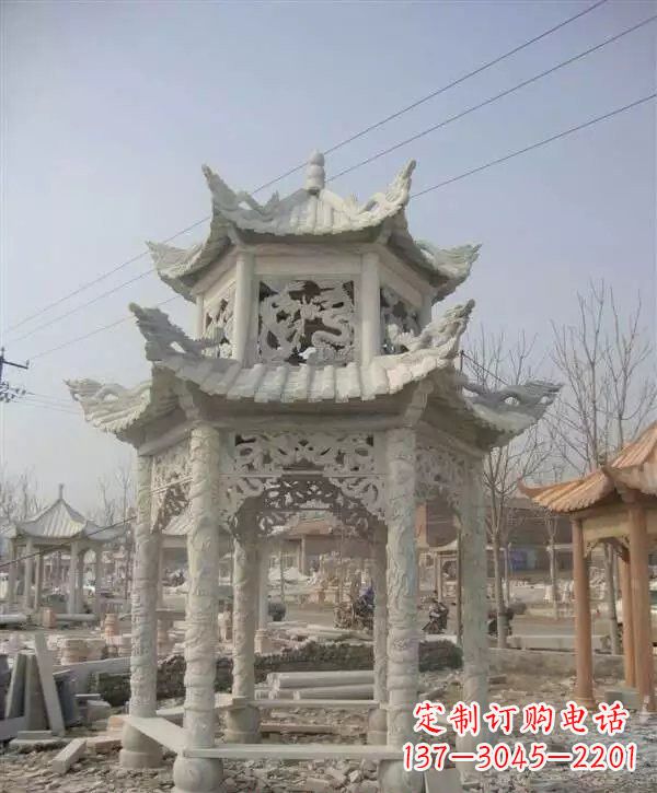 湖州双层凉亭石雕