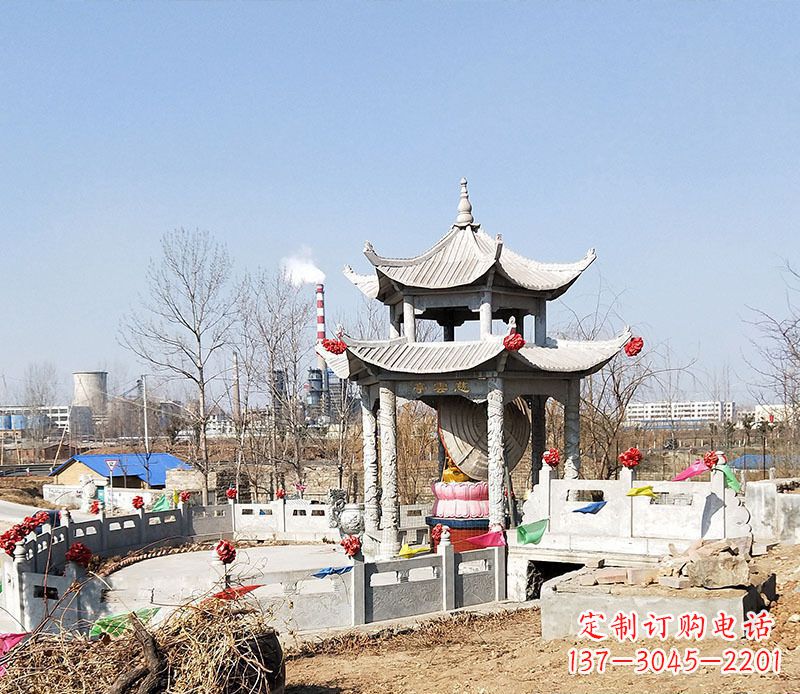 湖州双层石凉亭石雕 (2)