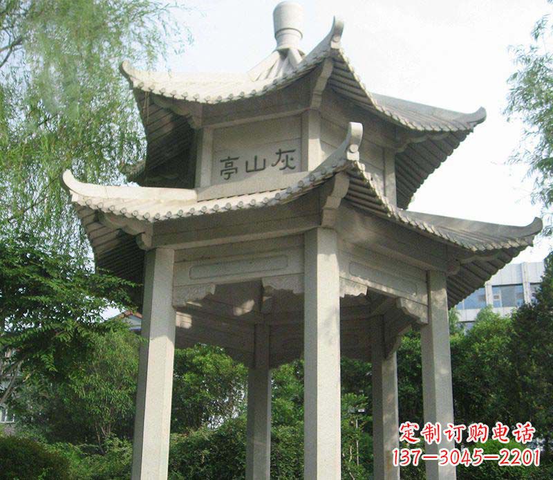 湖州双层石凉亭石雕
