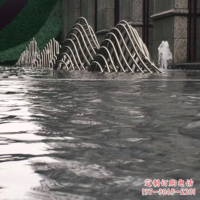 湖州水池水景假山不锈钢