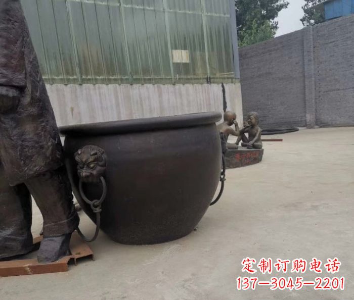 湖州水缸铜雕塑 (2)
