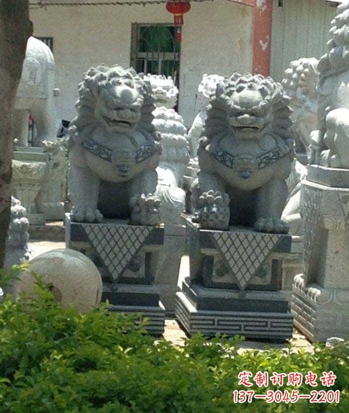 湖州寺庙景观仿古石狮子