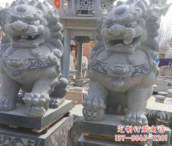 湖州寺庙景观仿古石狮子 (3)