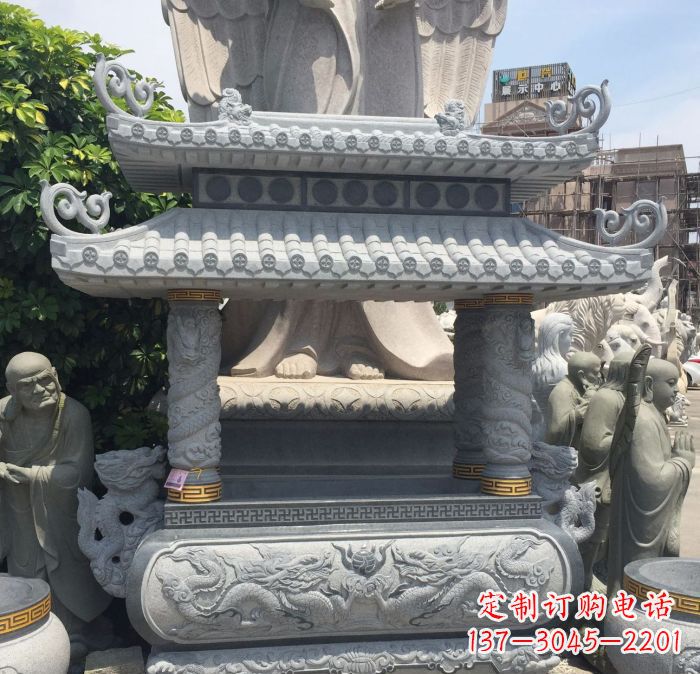 湖州寺庙景观仿古香炉石雕 (2)