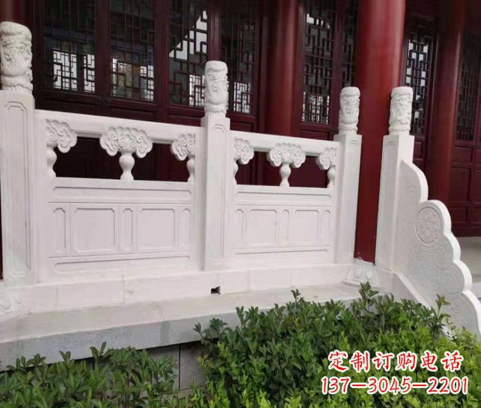 湖州寺庙景观汉白玉石浮雕栏板 (3)