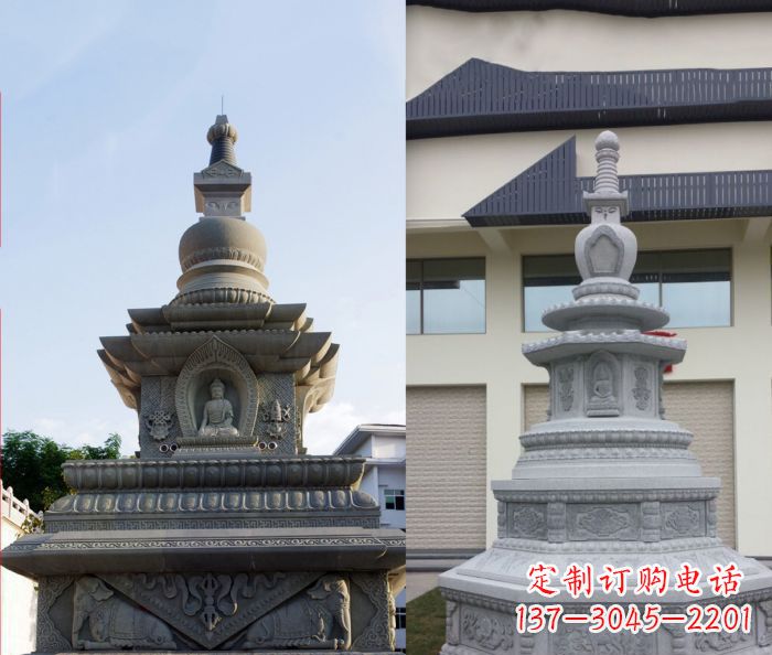湖州寺庙景观舍利塔石雕 (3)