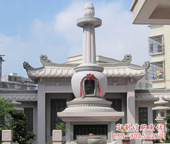 湖州寺庙景观舍利塔石雕 (4)