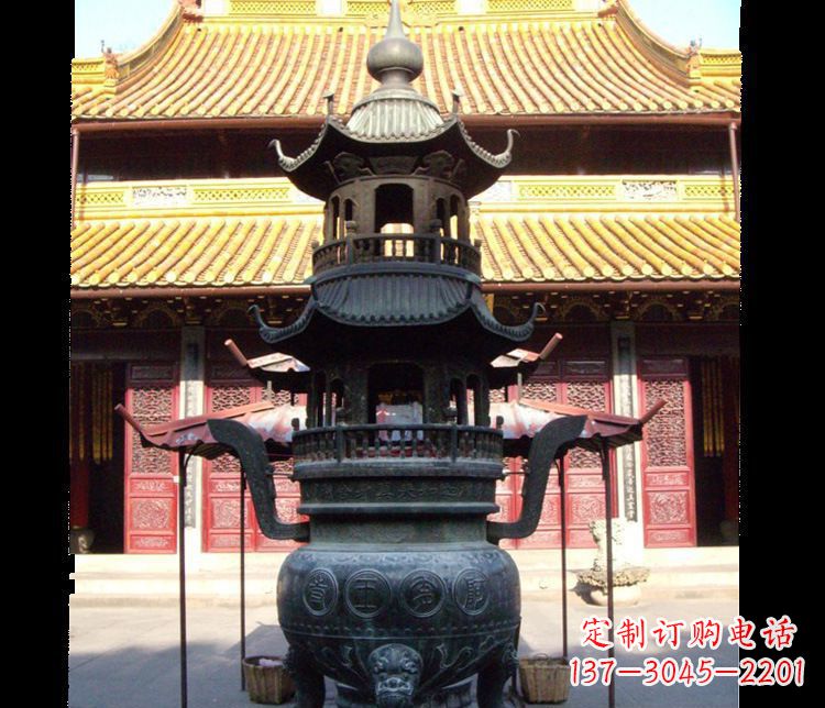 湖州寺庙景观香炉铜雕