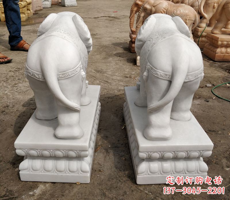 湖州寺庙石雕大象
