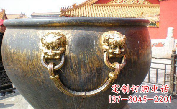 湖州寺庙水缸铜雕 (3)
