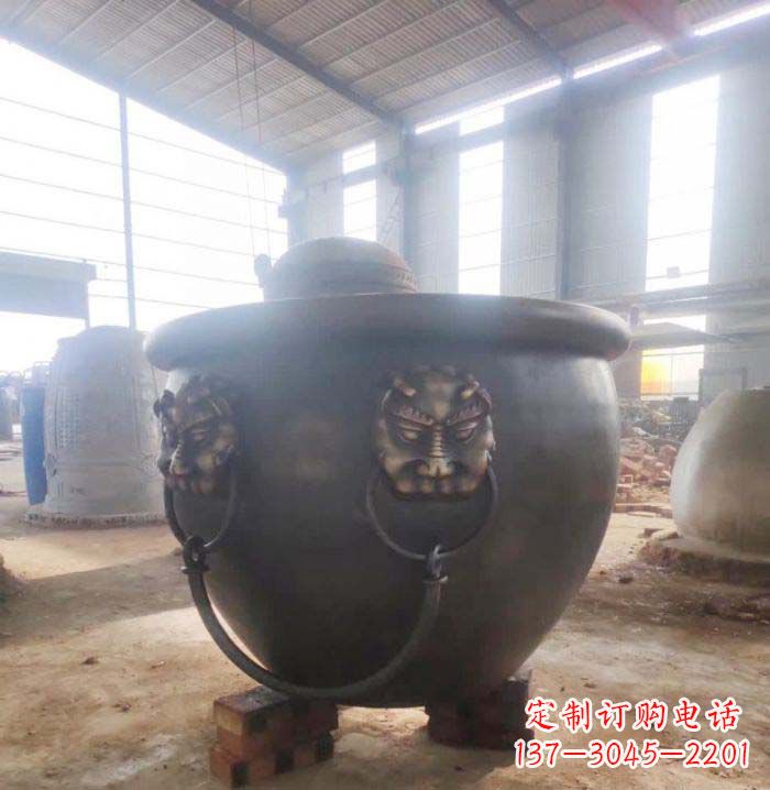 湖州寺庙水缸铜雕