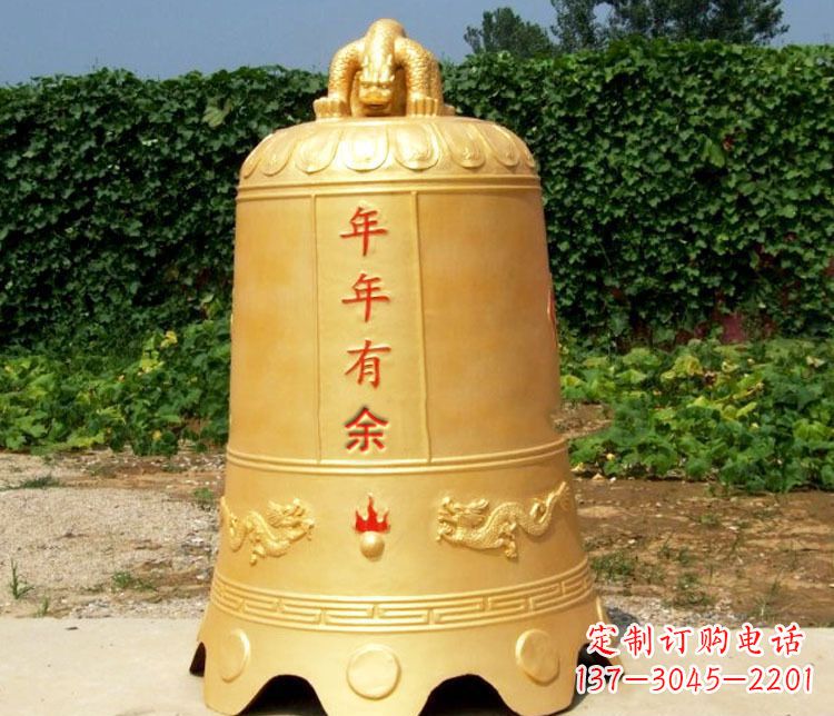 湖州寺庙铜钟雕塑 (2)