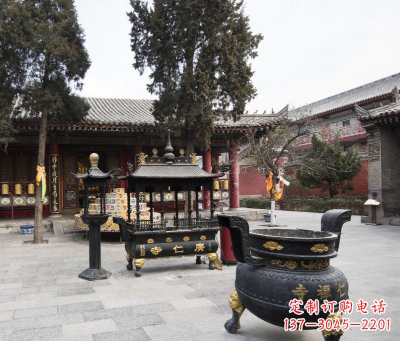 湖州寺庙铜香炉铜雕
