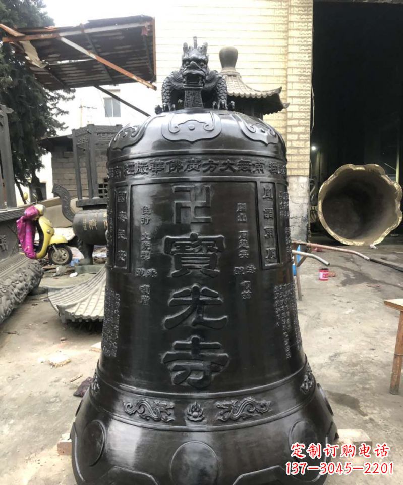 湖州寺庙铜钟雕塑户外摆件