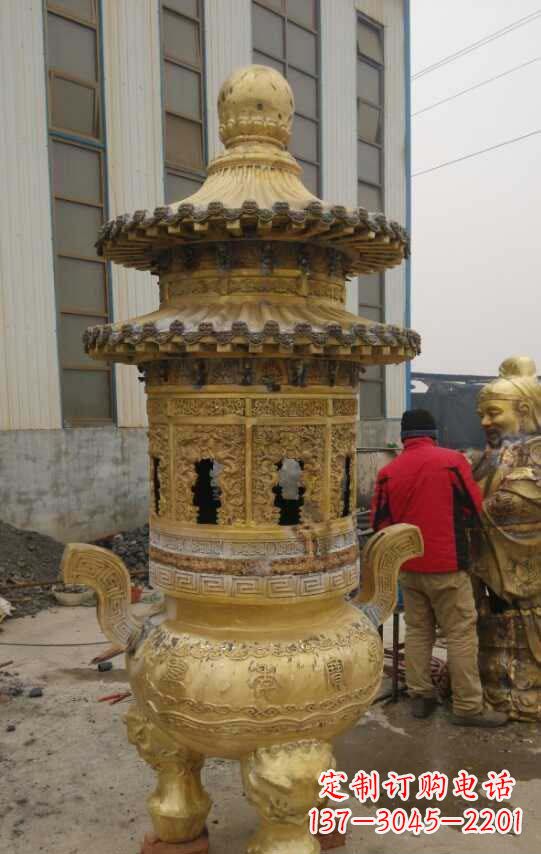 湖州寺庙香炉铜雕塑
