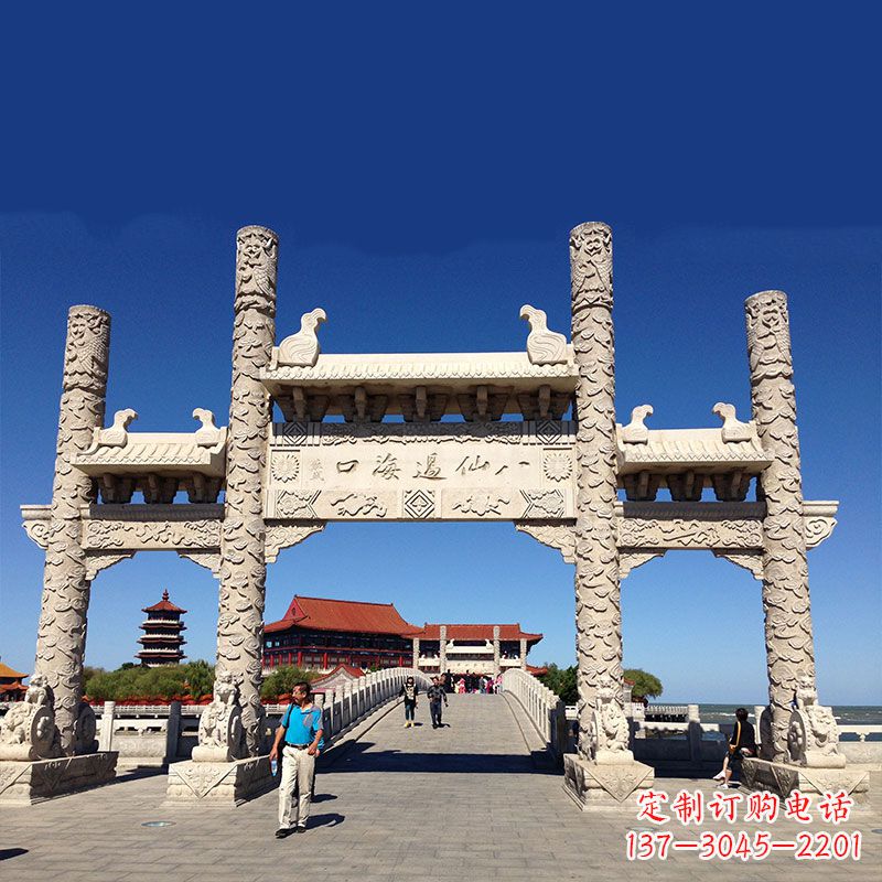 湖州寺院大门无楼石牌坊