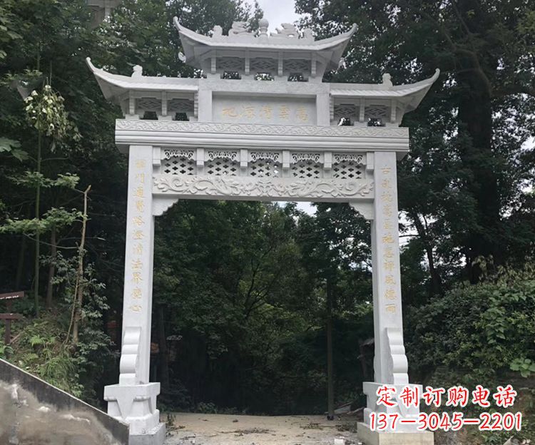 湖州寺院牌坊石雕