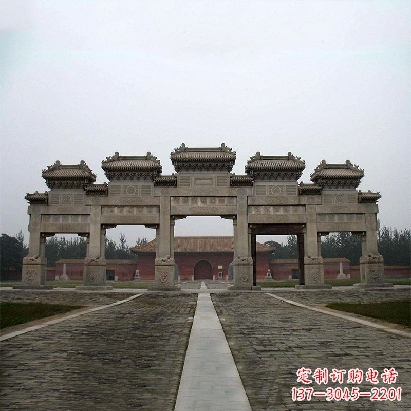 湖州寺院五门石牌楼
