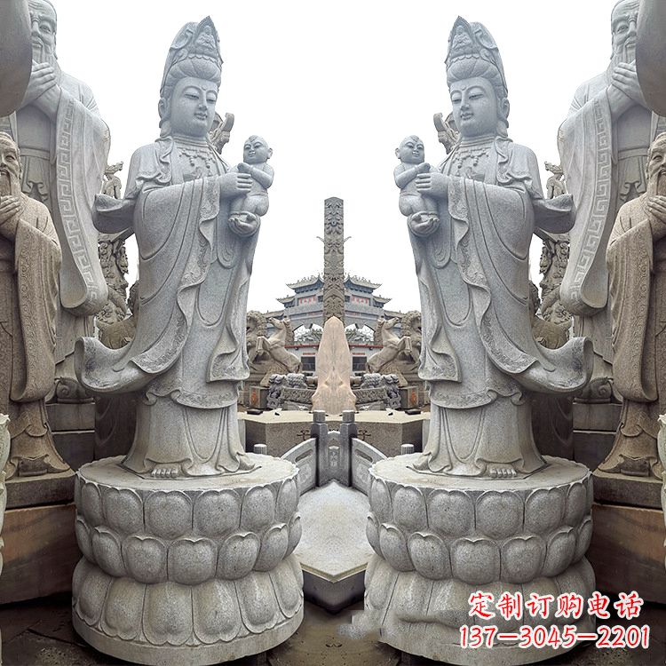 湖州送子观音青石雕塑