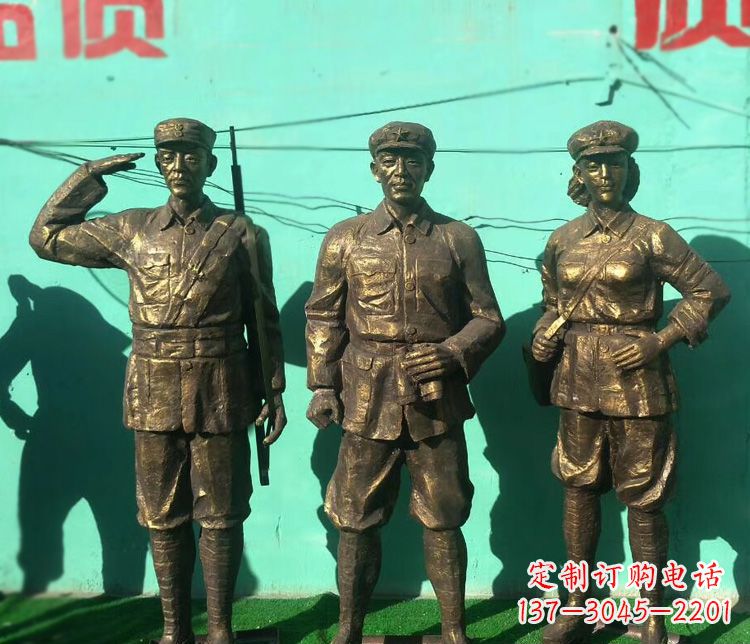 湖州铜雕八路军战士雕塑