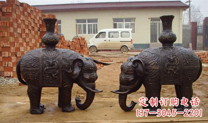 湖州铜雕大象公园动物雕塑