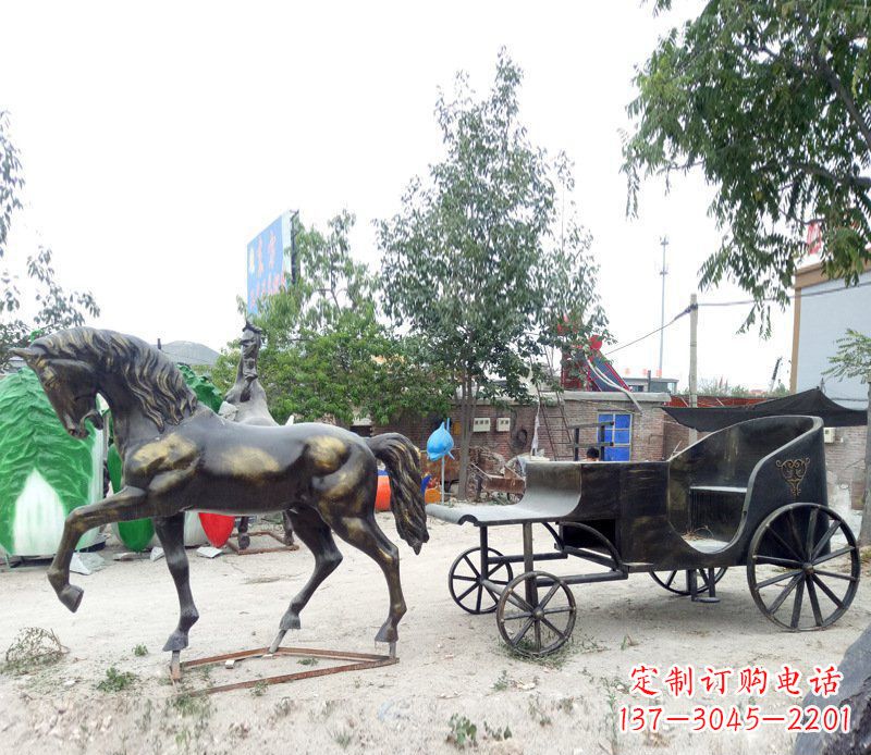 湖州铜雕古代战马景观摆件