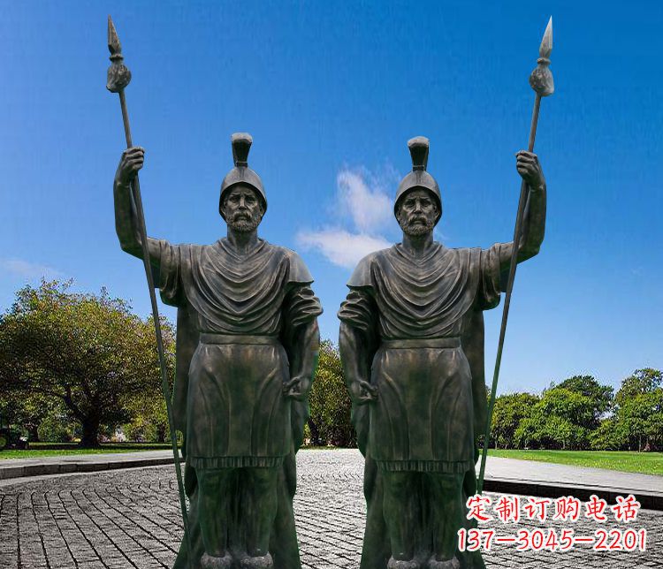 湖州铜雕古罗马战士人物